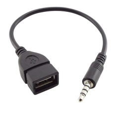 3.5mm Male to USB Female Black Audio Converter